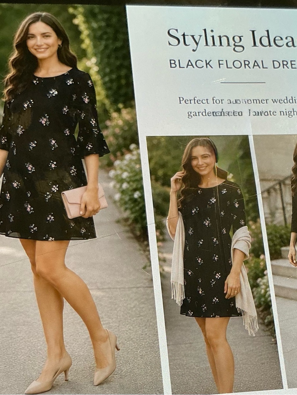 Vince Camuto Black Floral Mini Dress